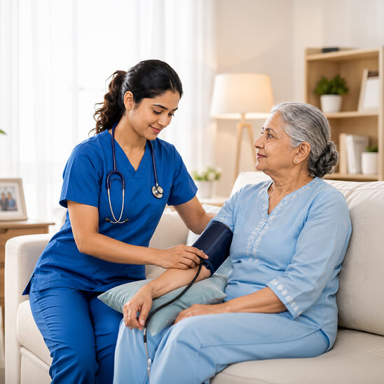 Caretaker with elderly